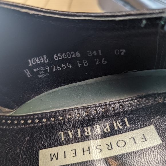 Authentic Florsheim Imperial 92654 'Jefferson' Oxford Black Leather Longwingtip. - Picture 9 of 10